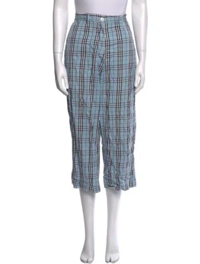Pre-owned Burberry Golf Vintage Wide Leg Pants In Blue