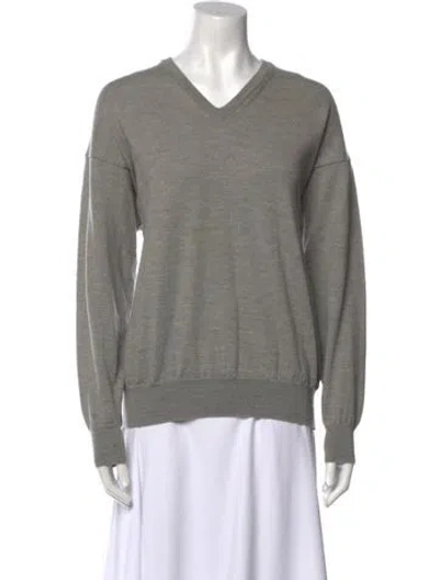 Pre-owned Burberry Golf V-neck Sweater In Gray
