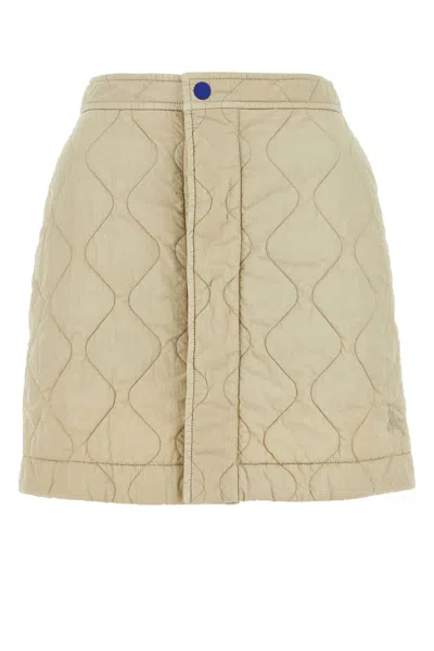 BURBERRY BURBERRY SAND NYLON MINI SKIRT