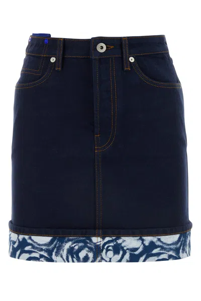 BURBERRY BURBERRY DARK BLUE DENIM MINI SKIRT