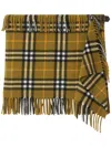 Burberry Women Wool And Cashmere Check Scarf Style Skirt In Green