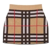 Burberry Check Technical Cotton Mini Skirt In Beige