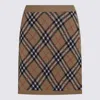 Burberry Embroidered Wool Blend Mini Skirt In Brown