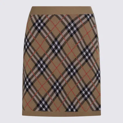 BURBERRY BURBERRY BEIGE WOOL SKIRT