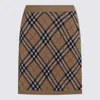 Burberry Embroidered Wool Blend Mini Skirt In Brown
