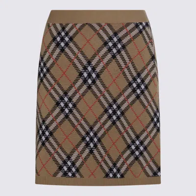BURBERRY BURBERRY BEIGE WOOL SKIRT