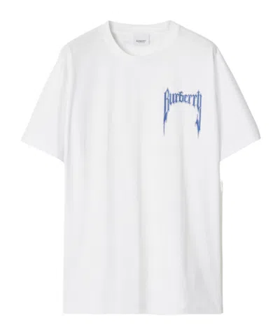 Burberry Gore Logo-print Cotton T-shirt In White