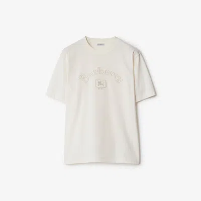 Burberry Gothic Logo Cotton T-shirt In White