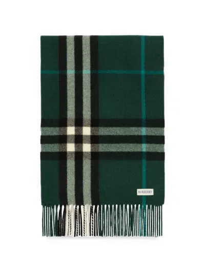 Burberry Gradient Check Cashmere Scarf In 绿色