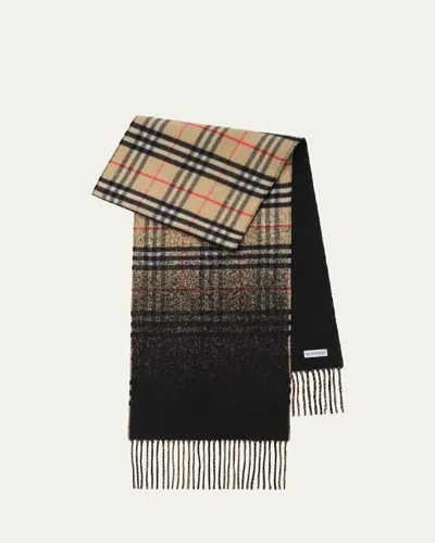 Burberry Gradient Check Cashmere Scarf In Brown