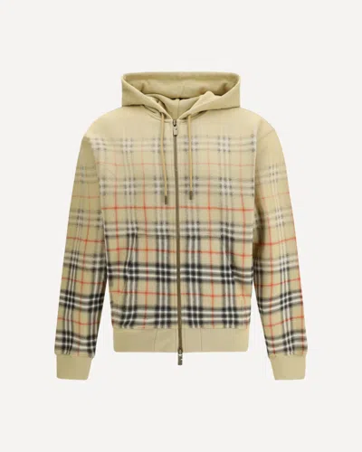 Burberry Gradient Check Cotton Hoodie In Multi