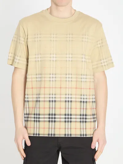 Burberry Sand Ip Check Beige Cotton Ryan Degrade T-shirt In Neutral