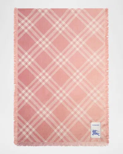 Burberry Gradient Check Wool Silk Scarf In Burgundy