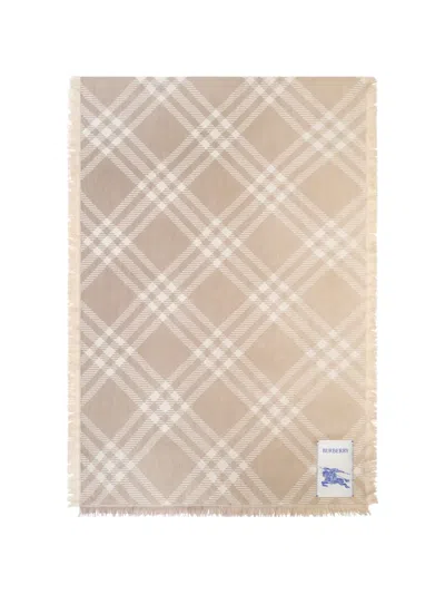 Burberry Gradient Check Wool Silk Scarf In Neutral
