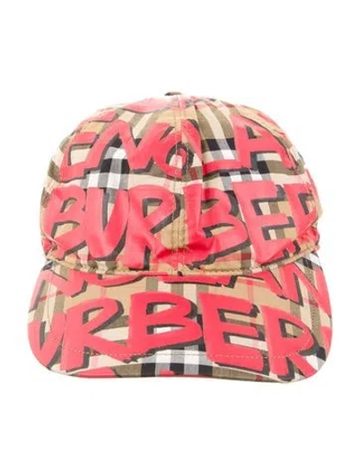 Pre-owned Burberry Graffiti Nova Check Baseball Cap In Neutral