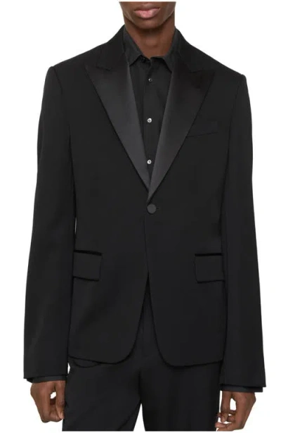 Burberry Grain De Poudre Wool Tuxedo Jacket In Black