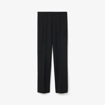 Burberry Grain De Poudre Wool Tuxedo Trousers In Black