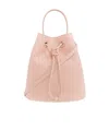 Burberry Grained Leather Bucket Bag With Tb Application In Pink