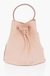Burberry Grained Leather Bucket Bag With Tb Application