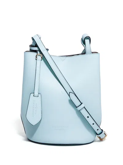 Pre-owned Burberry Grained-leather Shoulder Bag In Blue