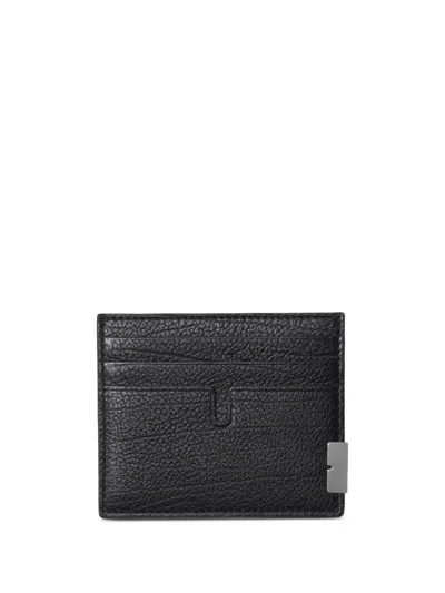 Burberry Grained-texture Leather Cardholder In Black