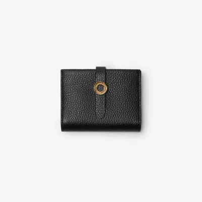 Burberry Grainy Leather Bifold Wallet In Black
