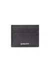 Burberry Grainy Leather Card Case In Black