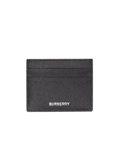 Burberry Grainy Leather Card Case In Black