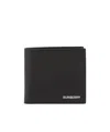 Burberry Grainy Leather International Bifold Wallet In Black