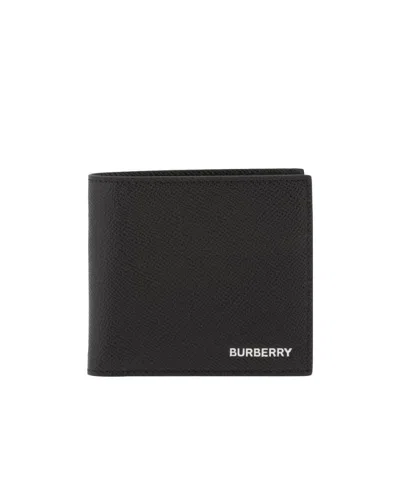 Burberry Grainy Leather International Bifold Wallet In Black