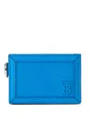 Burberry Grainy Leather Tb Card Case Lanyard In Blau