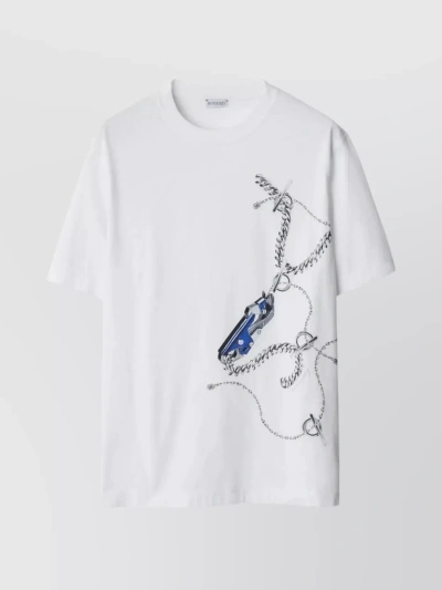 Burberry Graphic-print Cotton T-shirt In White