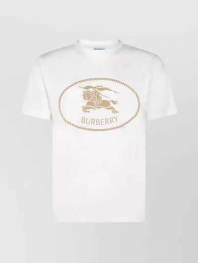 Burberry Graphic Crew Neck T-shirt In Gold