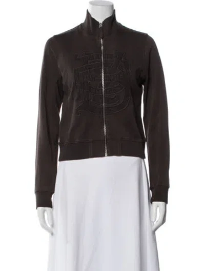 Pre-owned Burberry Graphic Print Bomber Jacket In Brown