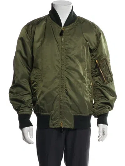 Pre-owned Burberry Graphic Print Bomber Jacket In Green