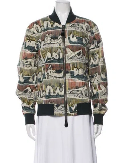 Pre-owned Burberry Graphic Print Bomber Jacket In Multicolor