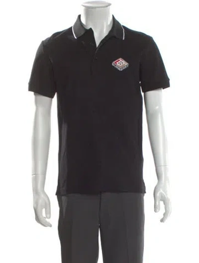 Pre-owned Burberry Graphic Print Collar Polo Shirt In Black