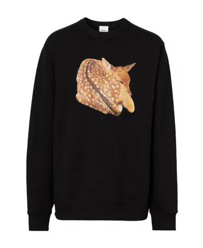 Burberry Graphic-print Cotton Sweatshirt In Black