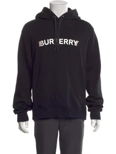 Pre-owned Burberry Graphic Print Crew Neck Hoodie In Black