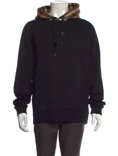 Pre-owned Burberry Graphic Print Crew Neck Hoodie In Black