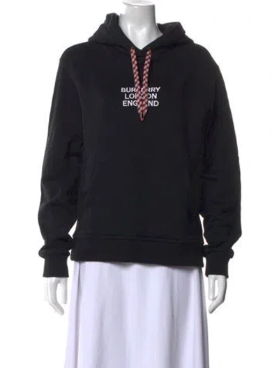 Pre-owned Burberry Graphic Print Crew Neck Hoodie In Black