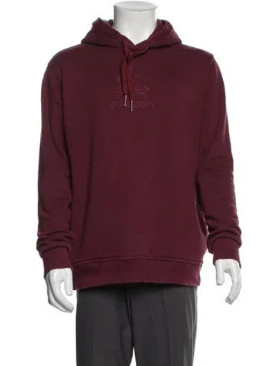 Pre-owned Burberry Graphic Print Crew Neck Hoodie In Burgundy