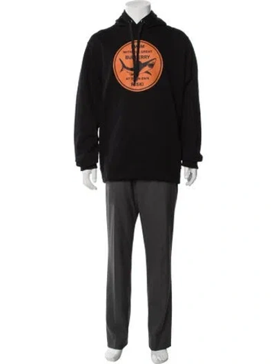 Pre-owned Burberry Graphic Print Crew Neck Hoodie W/ Tags In Black
