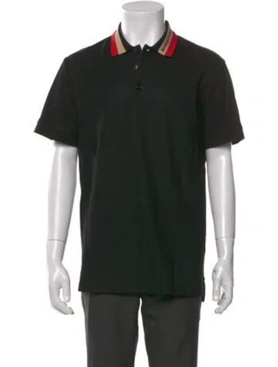 Pre-owned Burberry Graphic Print Crew Neck Polo Shirt In Black