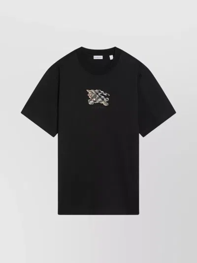 Burberry Graphic Print Crew Neck Short Sleeve T Shirt In Black
