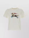 Burberry Graphic Print Crew Neck Short Sleeve Top In Neutral