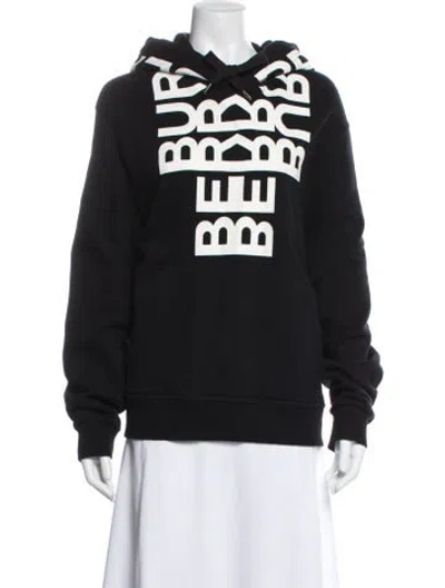 Pre-owned Burberry Graphic Print Crew Neck Sweater In Black