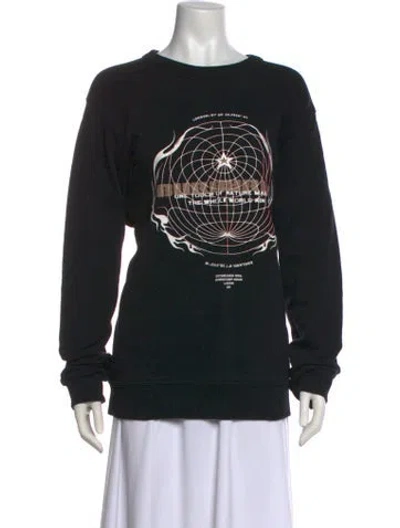 Pre-owned Burberry Graphic Print Crew Neck Sweatshirt In Black