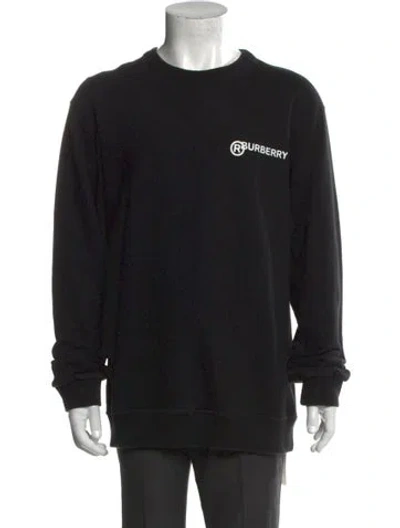 Pre-owned Burberry Graphic Print Crew Neck Sweatshirt In Black