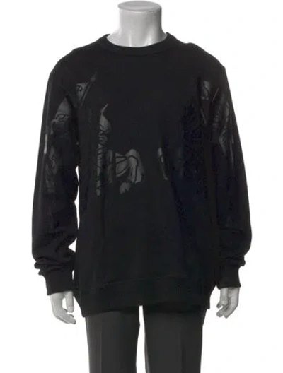 Pre-owned Burberry Graphic Print Crew Neck Sweatshirt In Black